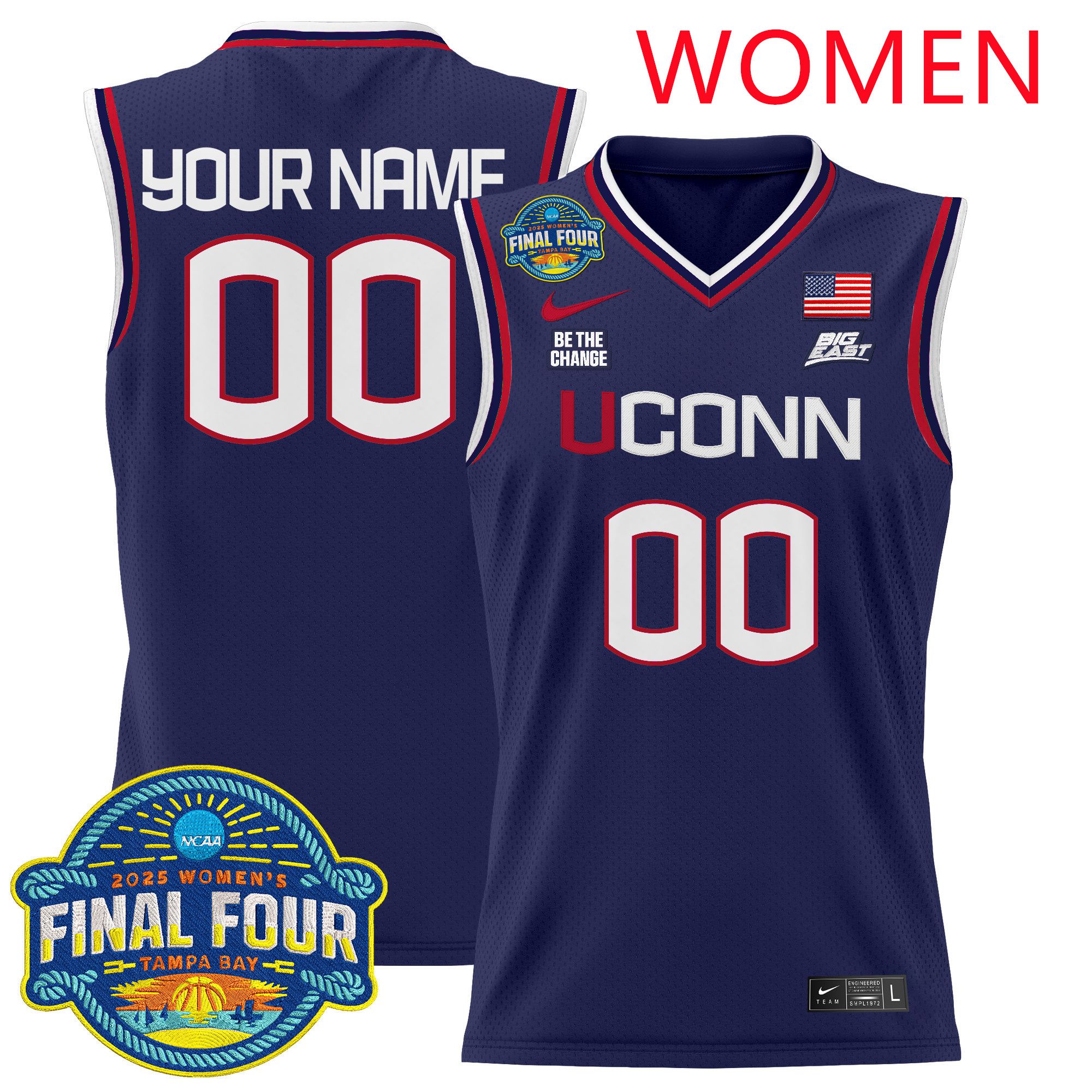 Women UConn Huskies Purple Nike 2025 Big Eat Final Four Patch Lightweight Basketball Custom NCAA Jersey->customized mlb jersey->Custom Jersey